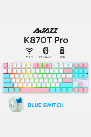 K870t Pro 3 Modlu Hot-swap Rgb, Mekanik Klavye - Beyaz