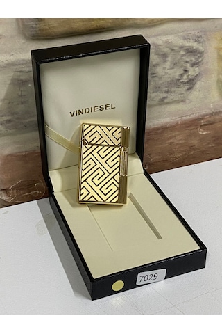 Vindiesel Marka Sarı Gold Renk Gri Labirent Çizgi Desenli Gazlı M