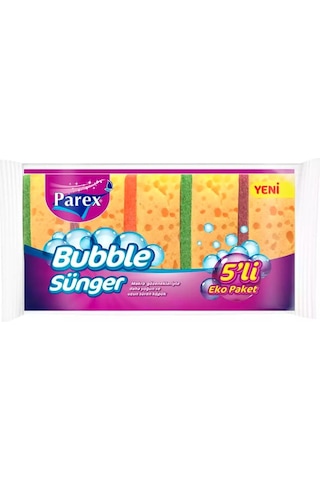 Parex Eko Bubble Sünger 5 Adet Çok Renkli Parex Eko Bubble Sünger 5 Adet Çok Renkli