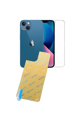 Iphone 13mini Uyumlu Kırılmaz Cam Koruyucu Dcx-9h Tempered Ön Ekran Arka Panel Şase Tam Korumalı Şeffaf