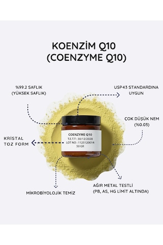 Koenzim Q10 Coq10 Toz Hammadde 50 Gr.