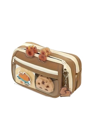 Lexroo Capybara Kalem Kutusu Kapibara Kalemlik Büyük Kapasiteli Aksesuarlı Geniş Büyük Boy Kawaii Çok Renkli