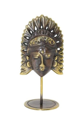 Masaüstü Pirinç Buddha Mask Figür