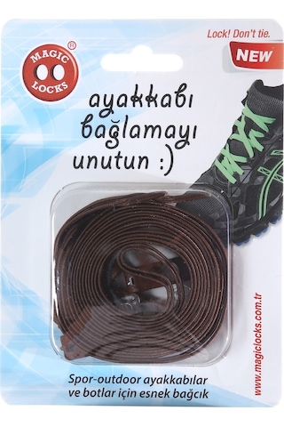 Magic Locks Akılı Elastik Yassı Bağcık-Kahverengi Kahverengi