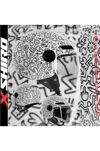 Shiro Jet&Ofc Kioto Dood Motosiklet Kaskı Beyaz