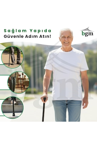 Siyah Baston Ayarlanabilir Denge Bastonu - Siyah- Lüks Yüksek Kalite