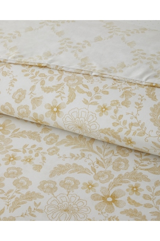 English Home Vionne Kolay Ütülenir Çarşaflı Çift Kişilik Nevresim Takımı 200x220 Cm Açık Sarı Açık Sarı