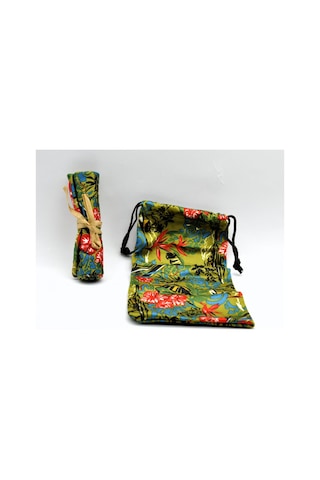 Tropıcal Pouch Tropıkal Desenli Gözlük / Güneş Gözlüğü Mıkrofıber Silme Bezi Saklama Kabı