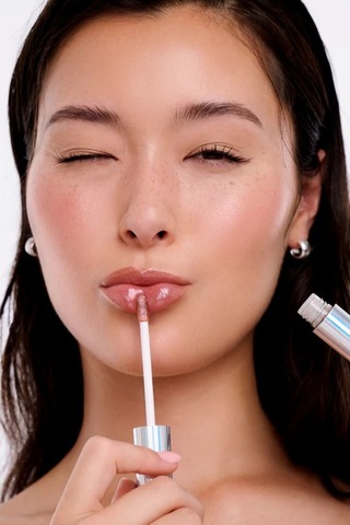 Wonderskin Wonder Blading Top Gloss Simli Lüks Dudak Parlatıcı Dudak Parlatıcıları Golden Glitter