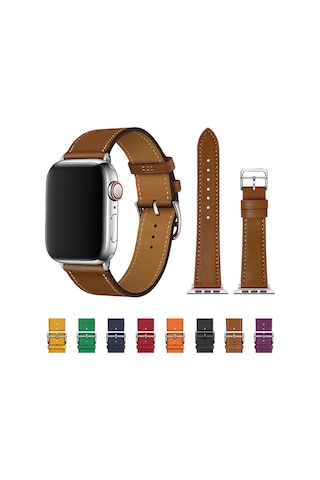 Ally Apple Uyumlu Watch 7-8 41 MM6-5-4 40 MM Single Coil Deri Kayış Kordon