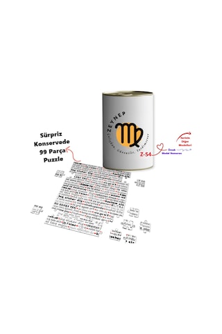 Kişiye Özel Burç Tasarımlı 100 Dilde Seni Seviyorum Puzzle Konservesi Z2 Serisi