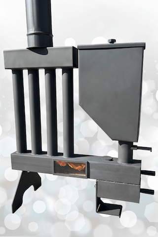 Pelet Sobası Petekli Pelet Soba Camlı Şömine Soba Stove Füze Roket