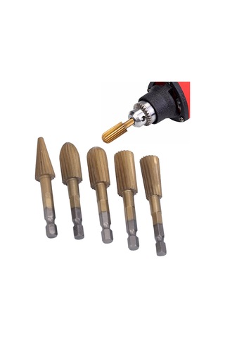 Suofeng 5 Adet Altıgen Saplı Hss Ahşap Frezi, Farklı Şekillerde Hassas Oymacılık, Plastik-kireçtaş-resin İşleme