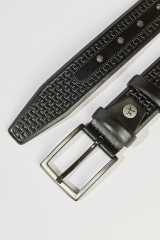 Erkek Sıyah Desenli Klasik Kemer Siyah