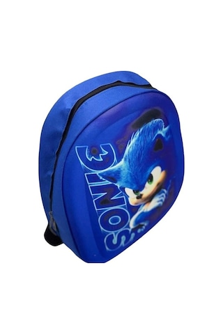 Kreş & Anaokulu Çocuk Sırt Çantası Kirpi Sonic Karakter 3-6 Yaş 5d Kabartmalı Kumaş Okul Çantası 30cm