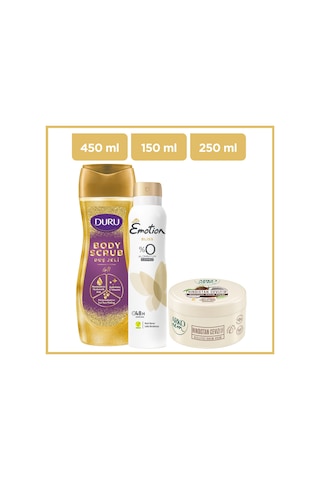Emotion Bliss Kadın Sprey Deodorant 150 ML + Arko Hindistan Cevizi Besleyici Bakım Kremi 250 ML + Duru Duş Jeli 450 ML