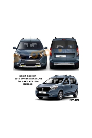 Dacia Dokker Ön Ve Arka Tampon Koruma Difüzör Dokker 2019 Sonrası Modeller Dokker Ön Arka Difüzör