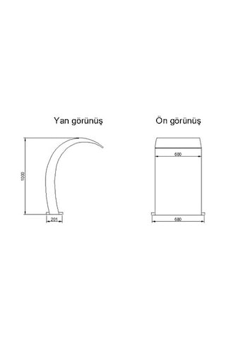 DEV PASLANMAZ 600x1000 mm Lüks Model Havuz Şelale AISI 316