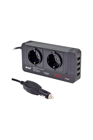 12 Volt 200 Watt, 4 Usb, 2 Priz, Dijital, Çakmaktan Power İnverter,