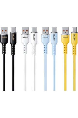 Wk Wdc-09a 6a Usb Usb-c / Tip-c Silikon Veri Kablosu, Uzunluğu: 1.2m Beyaz