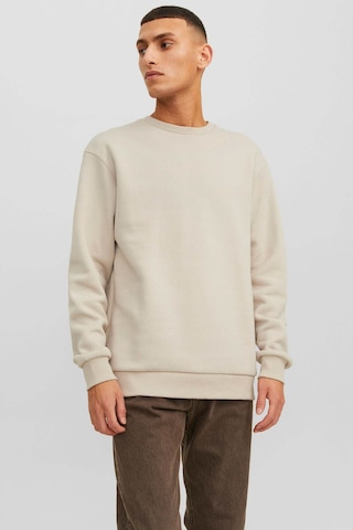Jack & Jones Jjebradley Sweat Crew Bej Erkek Sweatshirt Bej