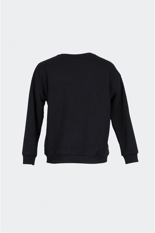 Fashion Frends Baskılı Siyah Kadın Sweatshırt 22k0574k1