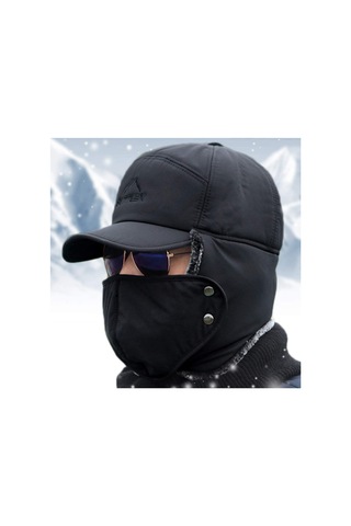 Rüzgar Geçirmez Kayak Kışlık Kürk Astarlı Şapka