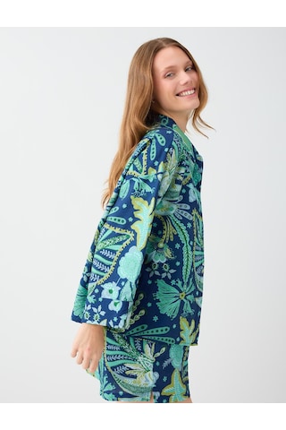 Jimmy Key Koyu Yeşil Floral Desenli Truvakar Kol Gömlek 6sw087731320