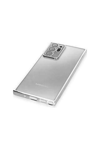 Cosmotex Newface Samsung Galaxy Note 20 Ultra Kılıf Razer Lensli Silikon - Gümüş