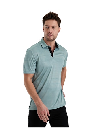 Gölge Desenli Spor Polo Yaka Erkek Kısa Kol Tişört Olive