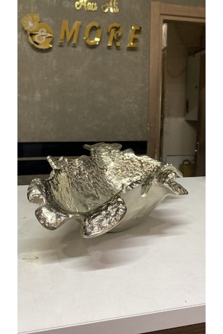 Fıny Dekoratıf Tabak Sılver 28x40x10 Cm