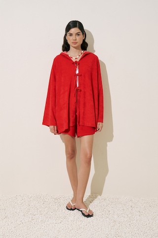 Havlu Kumaş Kimono Kırmızı Kırmızı