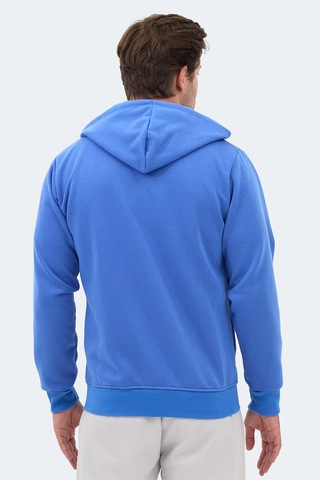 Slazenger Majestıc I Erkek Fermuarlı Kapüşonlu Cepli Indigo Sweatshırt Indigo