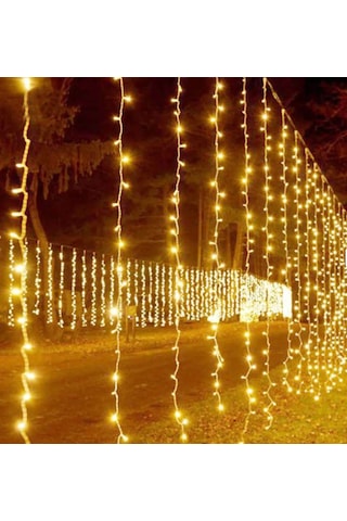 300 Ledli 15 Sarkıt Perde Led Işık-8 Fonksiyon, 3x3 Metre Günışığı Ledli Saçak Ledi Günışığı