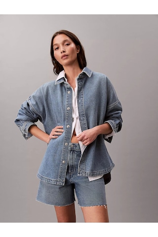 Calvin Klein Bayan Kot Gömlek Lv047e753g 3ns Mavi Mavi