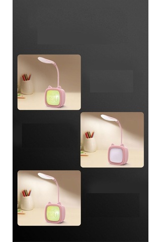 Tv Tasarımlı 2 Kademeli Şarjlı Masa Lambası Pembe