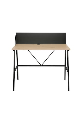 Retro Metal Ayaklı Arkalıklı Çalışma Masası-ceviz/siyah 100x100x54 Cm