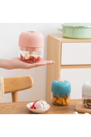 Elektrikli Sarımsak Kıyıcı Usb Mini Mutfak Masher Sebze İçin, 350 Ml Ginger Biber Presler İçin Sağlam Gıda Mavi Antrasit