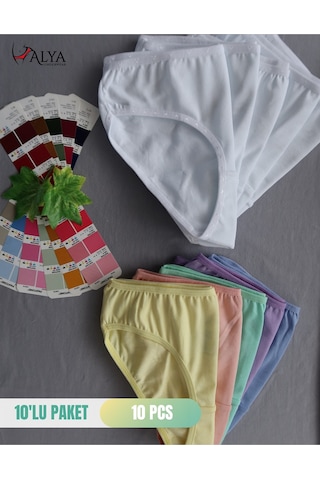 Alya Underwear Kız Çocuk Kalpli Dokuma Lastik Pamuklu Kumaş Slip Külot 5'li Paket 5 Adet Beyaz Multicolor-x18