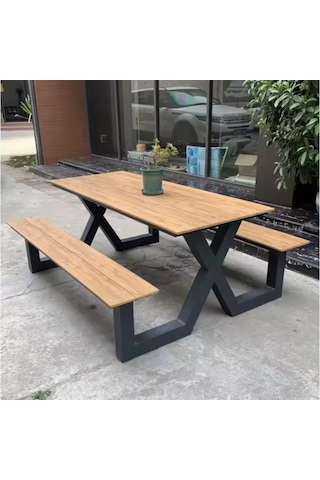 Bench Masa Takımı Estetik Ve Dayanıklı Tasarım Takım Bank Siyah