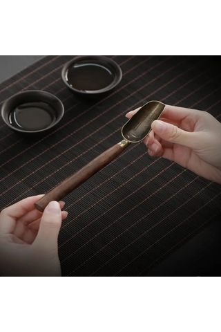 Skycity Ahşap Saplı Ölçü Kaşığı - Çay, Kahve Ve Baharat İçin Tam Ölçüm, Tekli Paket Siyah