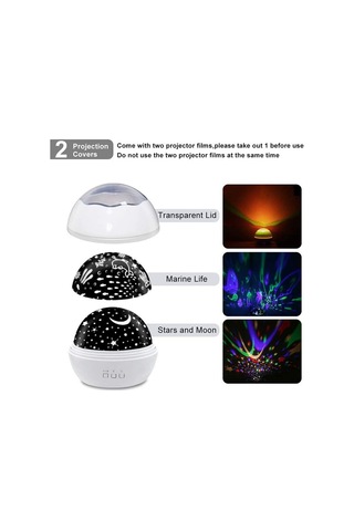 Gece Lambası Romantik Dönen Yıldızlı Gökyüzü Projeksiyon Lambası Usb Bebek Uyku Lambası Pembe Beyaz - Pembe