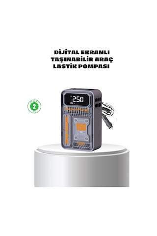 Taşınabilir Kablosuz Hava Pompası 150 Psı Güçlü Basınç Ve 6000mah Şarjlı