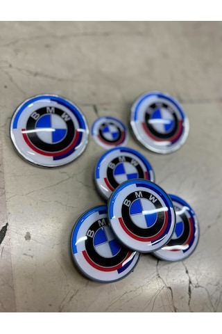 Bmw 5 Serisi E34 E39 E60 F10 50 Yıl Kaput Bagaj Jant Ve Direksiyon Logo Seti 0
