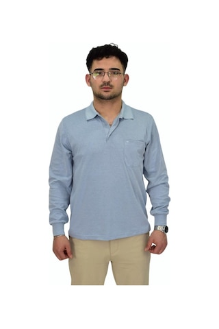 Dynamo Erkek Büyük Beden Mevsimlik Polo Yaka Sweatshirt 1-6830 Bgl-st04415 Mavi