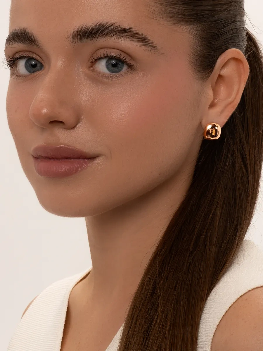 Serebro Rossii Gümüş Altın Kaplama Küpe 261220788 Altın