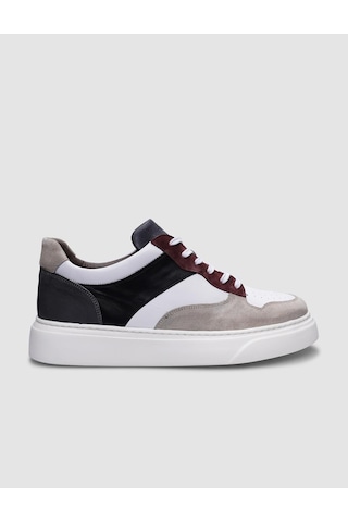 %100 Hakiki Deri Bej-siyah Bağcıklı Erkek Sneaker-bej Bej