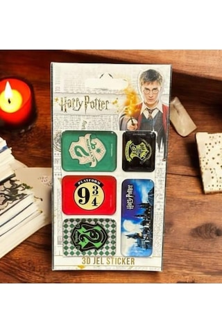 Harry Potter Kabartmalı Jel Damla Sticker 5li Set Hogwarts Çok Renkli