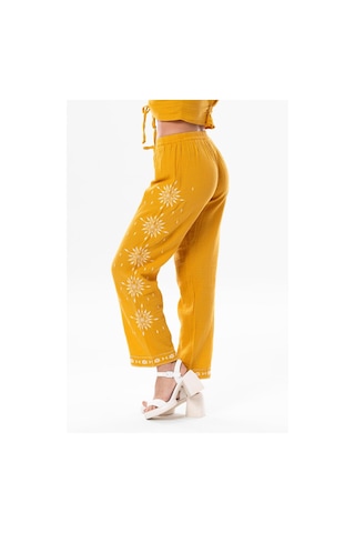 Eliş Şile Bezi Beli Lastikli Günışığı Yazlık Müslin Pantolon Hardal Hrd-hardal Hardal