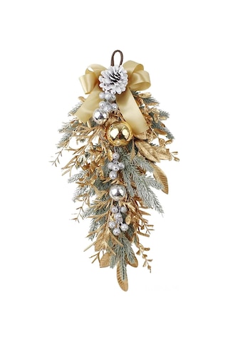 Gajeena Altın Renkli 55cm Yarıçaplı Noel Çiteleri, Kış Festivalleri İçin Kapı/pencere Dekorasyon Aksesuarı 188g Ağırlık